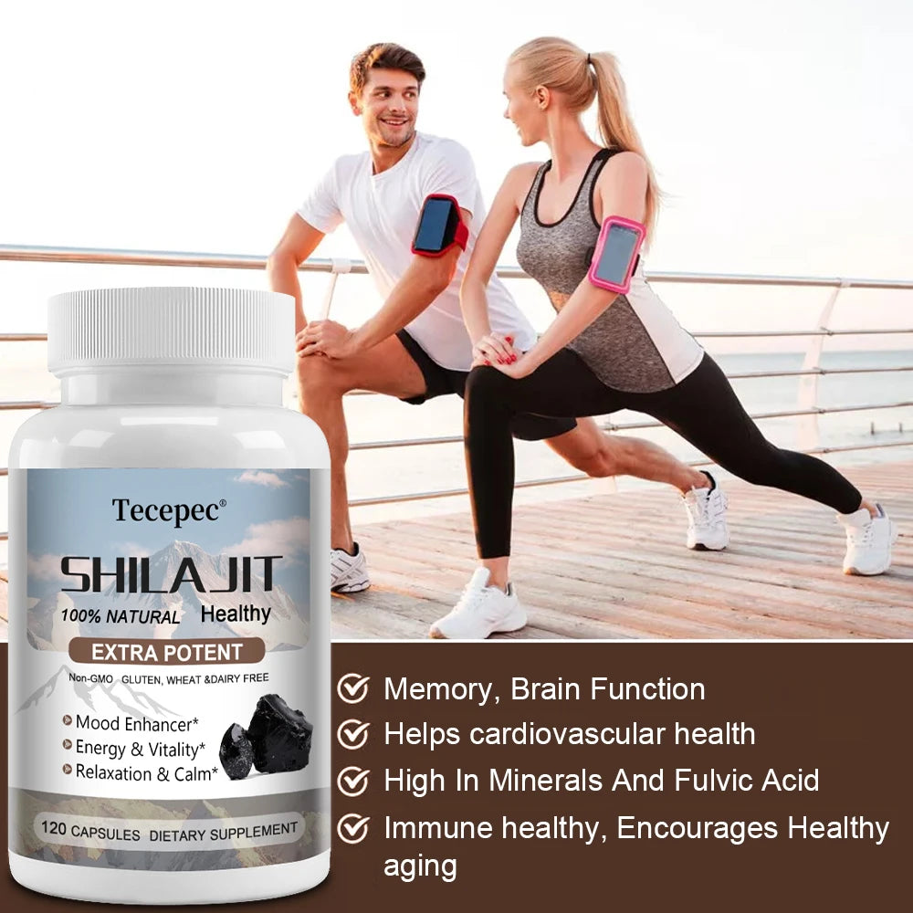 Shilajit Supplement - Rich in trace minerals and fulvic acid for energy, digestion, skin and immunity, endurance