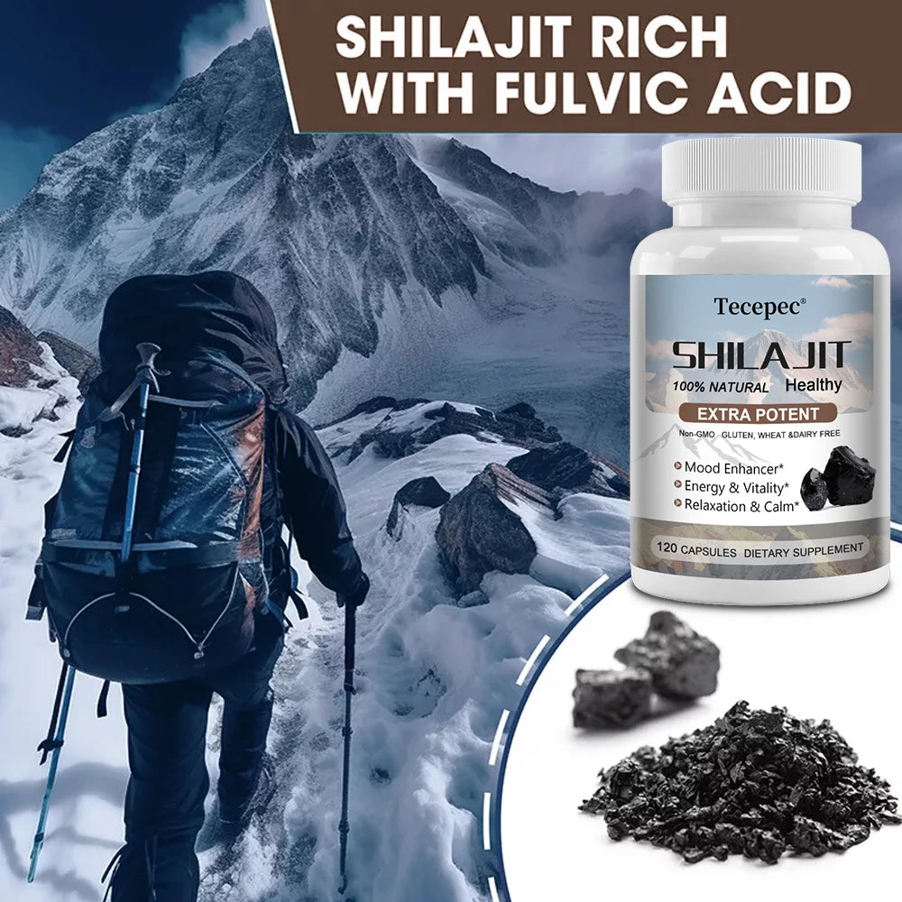 Shilajit Supplement - Rich in trace minerals and fulvic acid for energy, digestion, skin and immunity, endurance