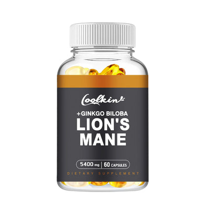 Lion's Mane Mushroom - Enhance Brain Function, Improve Memory & Cognition, Improve Mood, and Sleep Health - 60 Capsules