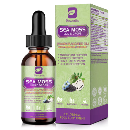 Sea MOSS & Soursop Graviola Extract Drops Support Immunity and Kidney Health, Promote Digestion and Antioxidation