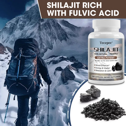 Shilajit Supplement - Rich in trace minerals and fulvic acid for energy, digestion, skin and immunity, endurance